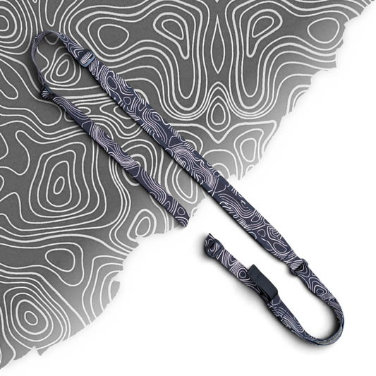 Topo Map Black Padded Sling