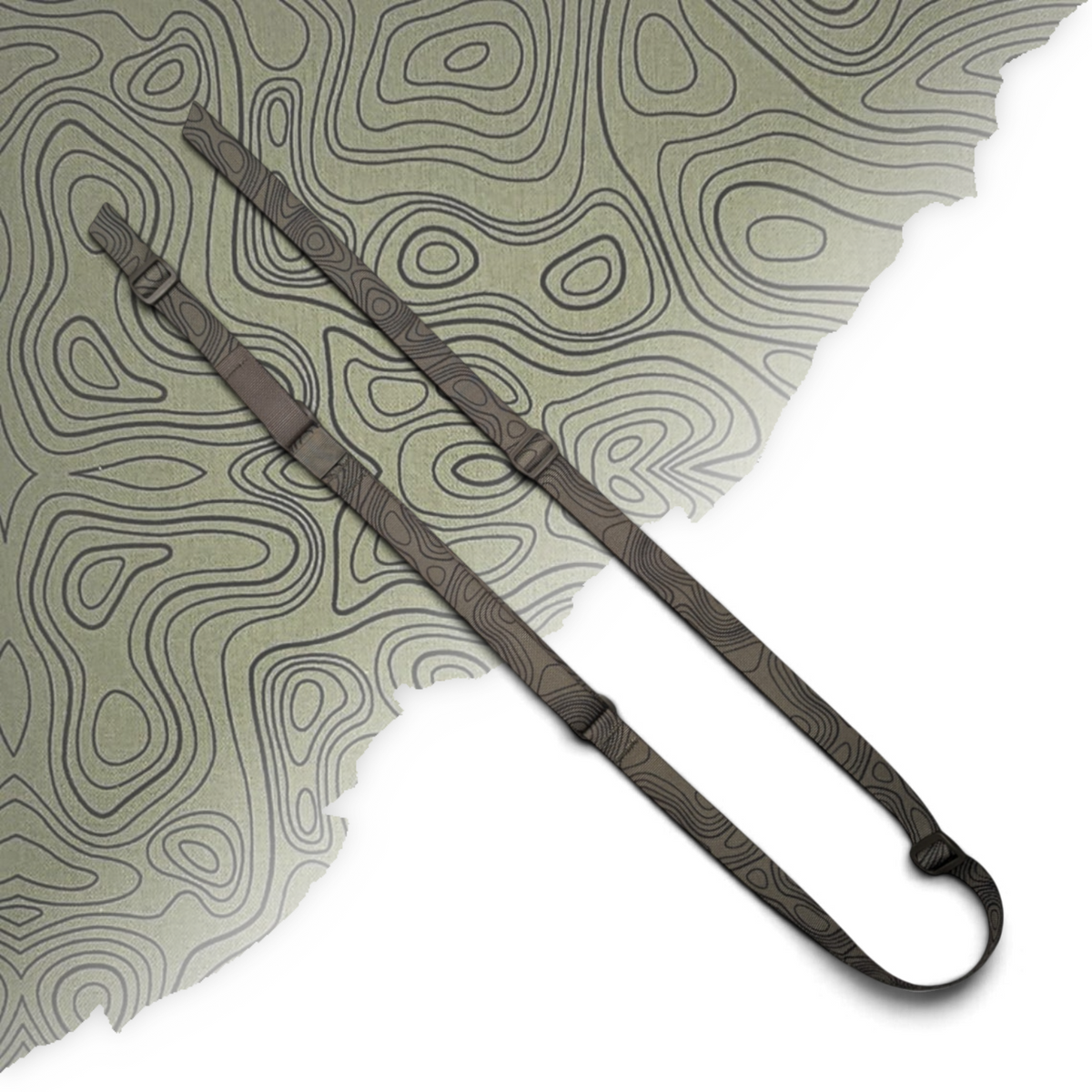 Topo Map Green Unpadded Sling